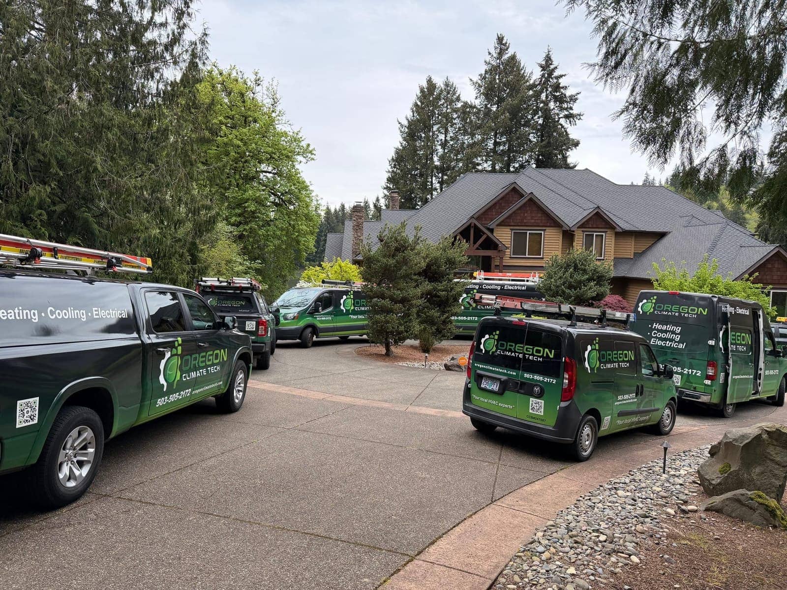 Oregon Climate Tech crew on a Portland install.
