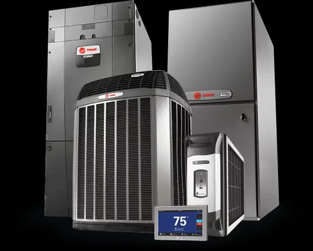 Trane outdoor and indoor HVAC equipment lineup installed by Oregon Climate Tech.
